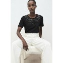 Influencer t-shirt girocollo con stampa e strass 05G0526 [247ebcc7]
