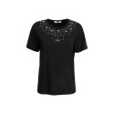Influencer t-shirt girocollo con stampa e strass 05G0526 [f808b8d4]