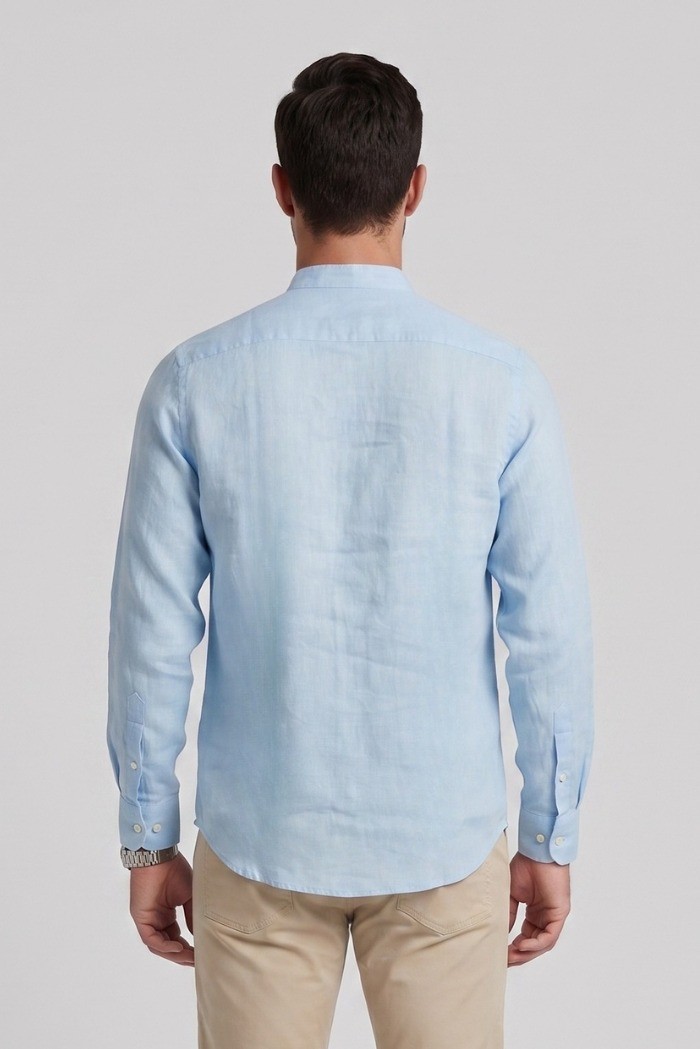Beverly Hills Polo Club camicia coreana in lino Lead [a78b72eb]