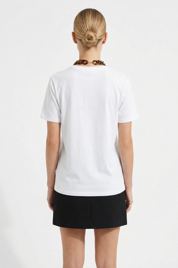 Influencer t-shirt girocollo in jersey stretch 05G0554 [c675b71c]