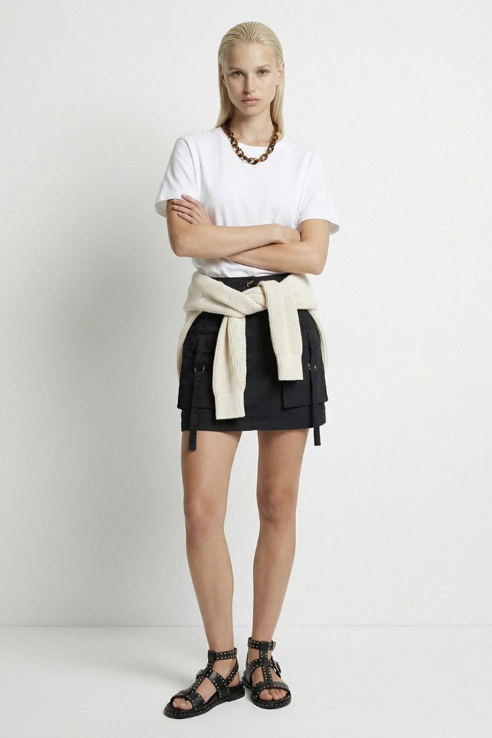 Influencer t-shirt girocollo in jersey stretch 05G0554 [74383106]