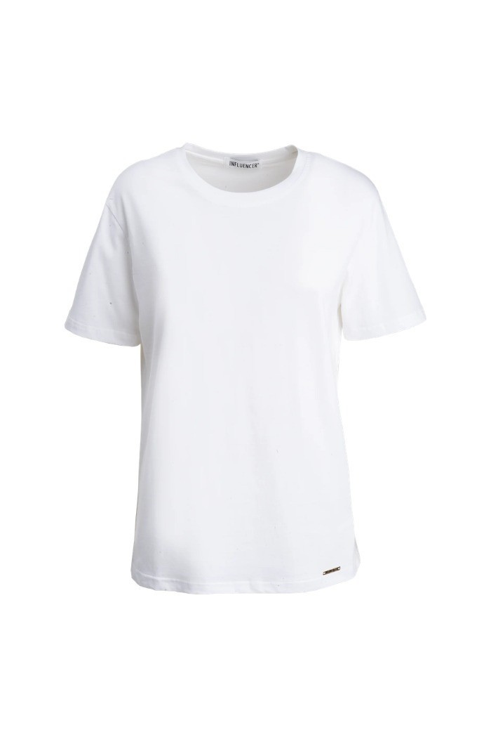 Influencer t-shirt girocollo in jersey stretch 05G0554 [c325f002]