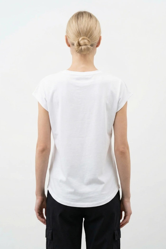 Influencer t-shirt in jersey con maniche ad alette 05G0555 [be789f07]