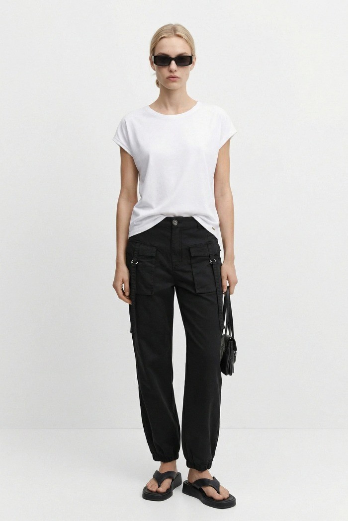 Influencer t-shirt in jersey con maniche ad alette 05G0555 [09655e03]