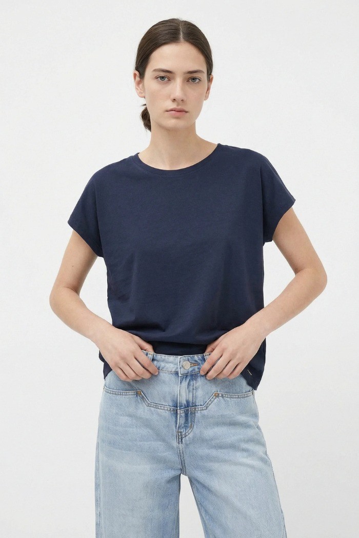 Influencer t-shirt in jersey con maniche ad alette 05G0555 [fc40660c]