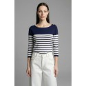Influencer maglia a righe con scollo ampio 05J350 [74571e21]