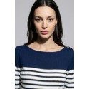 Influencer maglia a righe con scollo ampio 05J350 [ad715d2c]