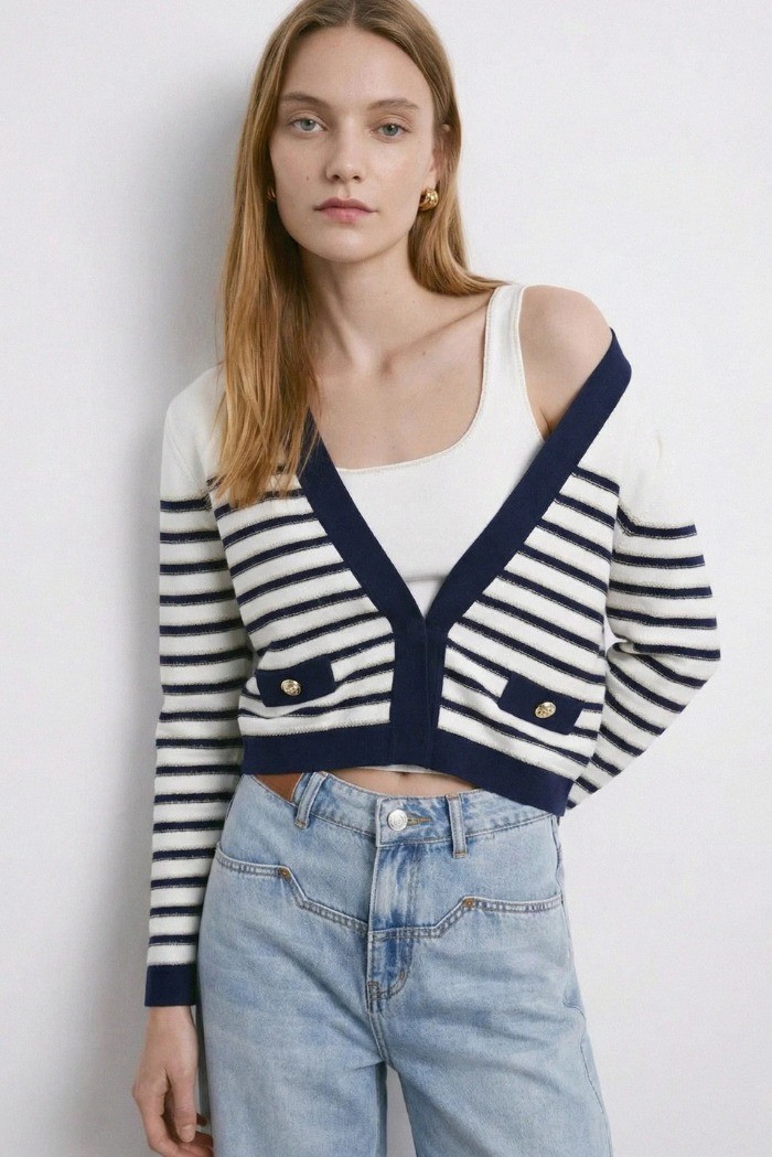 Influencer cardigan a righe 05J7384 [6261b433]