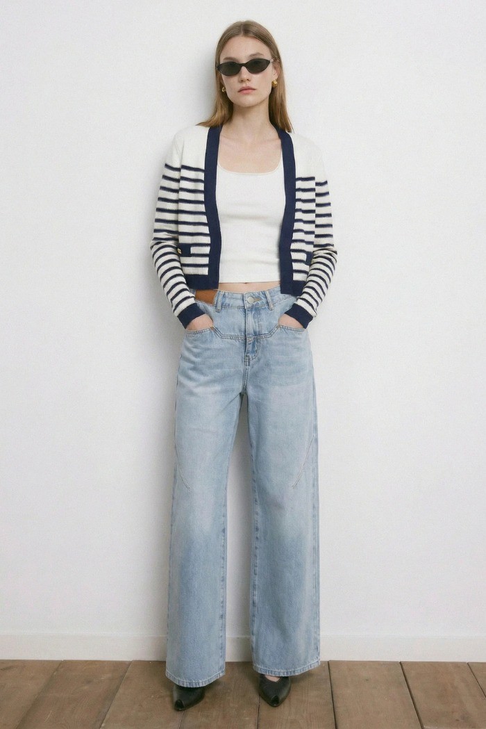 Influencer cardigan a righe 05J7384 [6731f32d]