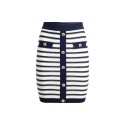 Influencer gonna corta in maglia a righe 05J7385 [cf786bb5]