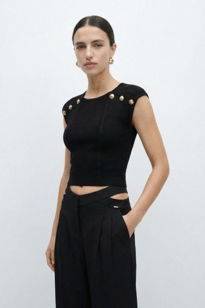 Influencer top in maglia a costine 05J7744 [6c028433]