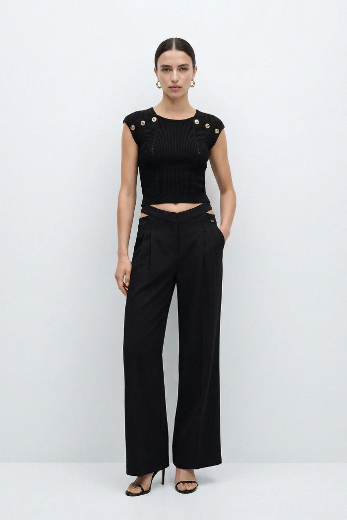 Influencer top in maglia a costine 05J7744 [0239063a]