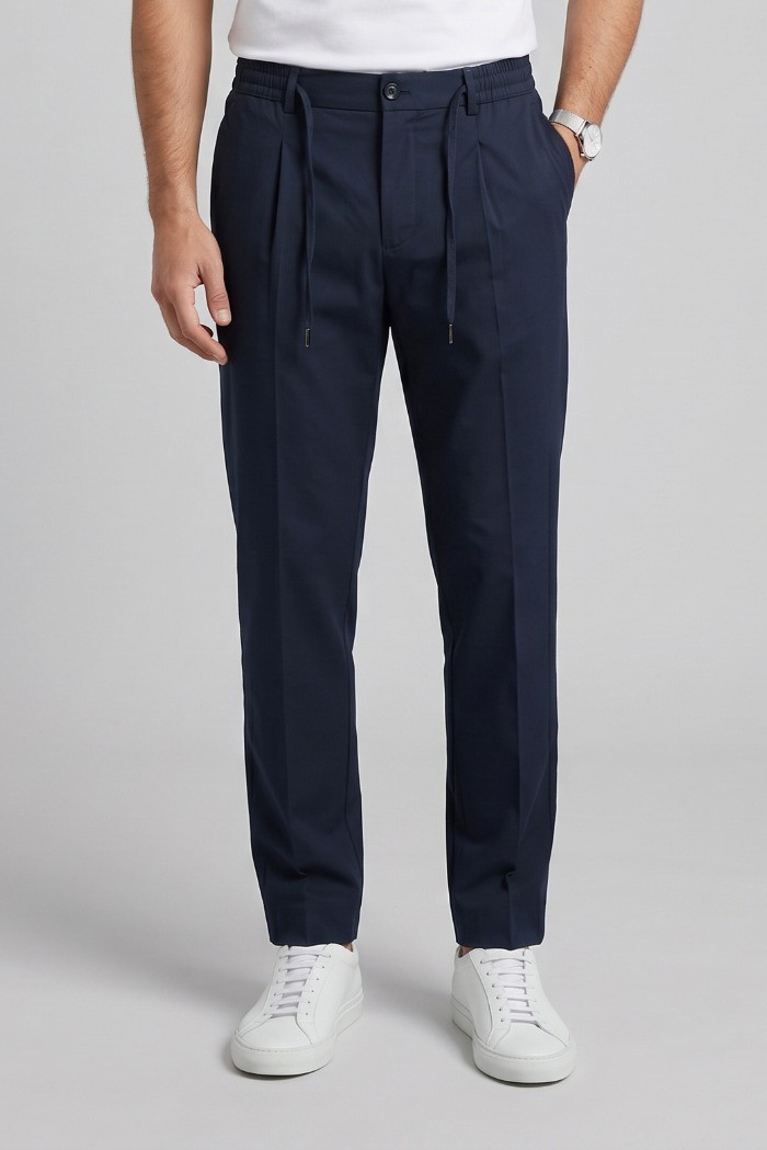 Moro pantalaccio in misto cotone stretch con pinces MES2681 [b54b7ebe]
