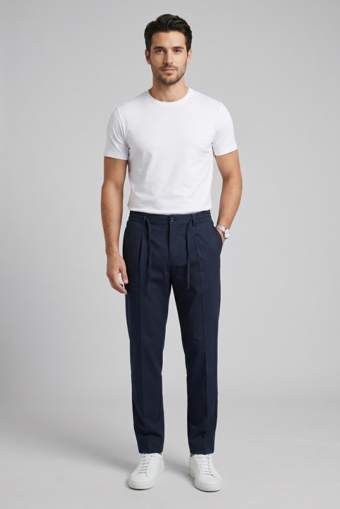 Moro pantalaccio in misto cotone stretch con pinces MES2681 [db70fcb7]