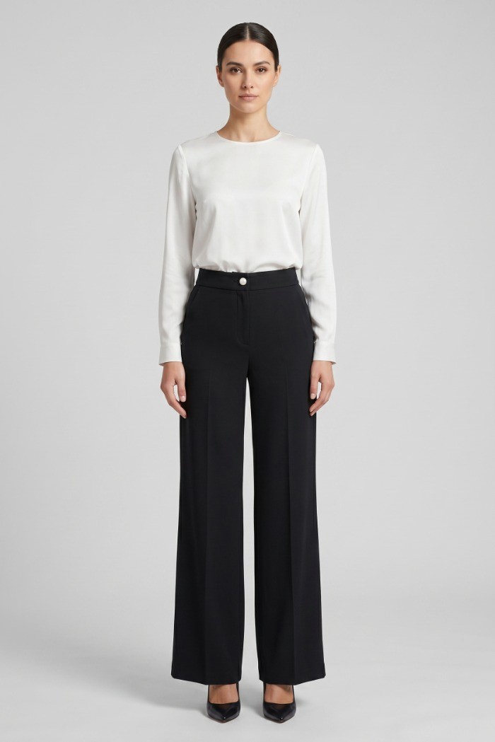 PDK pantalone wide leg in tessuto stretch 057020 [46c5a77b]