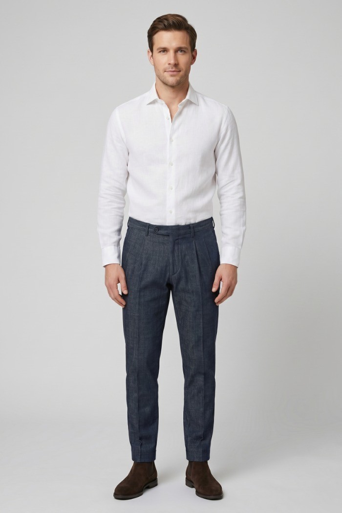 Moro jeans chino in tela di denim di cotone MEJ2665 [ae4b4b98]
