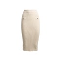 Influencer gonna aderente in maglia a costine 05J7760 [29a41901]