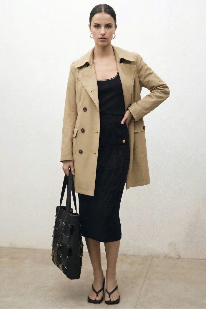 Influencer gonna aderente in maglia a costine 05J7760 [2320419a]