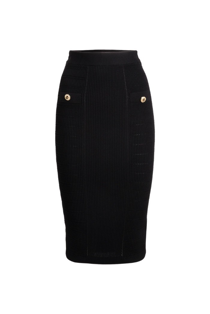 Influencer gonna aderente in maglia a costine 05J7760 [26700684]
