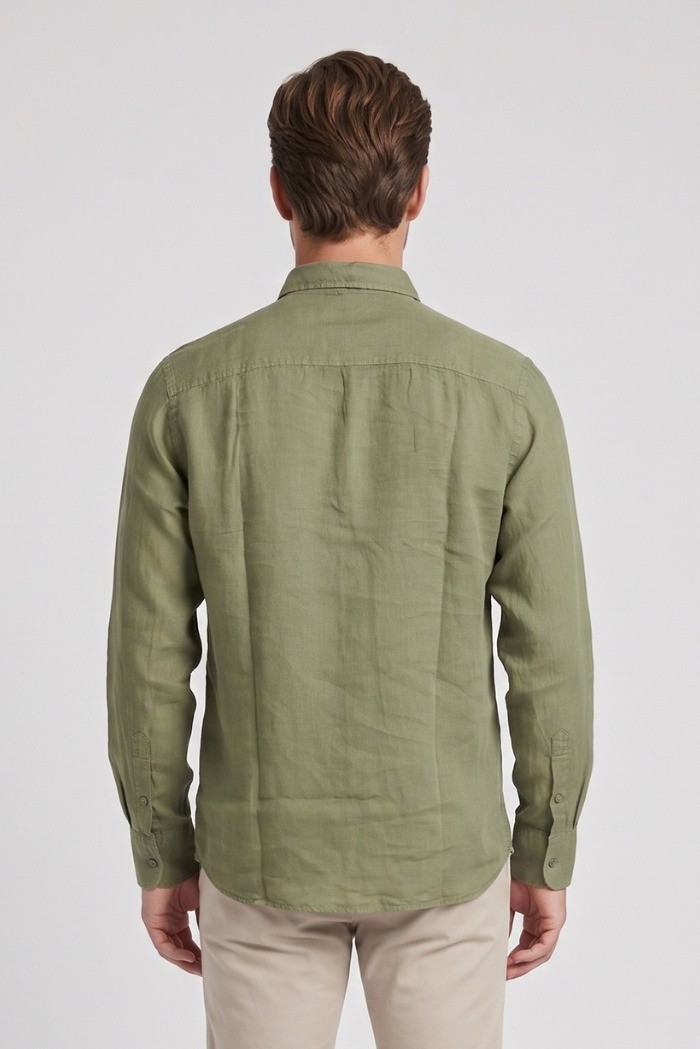 North Sails camicia in lino con collo botton down 664452 [f7179dcf]