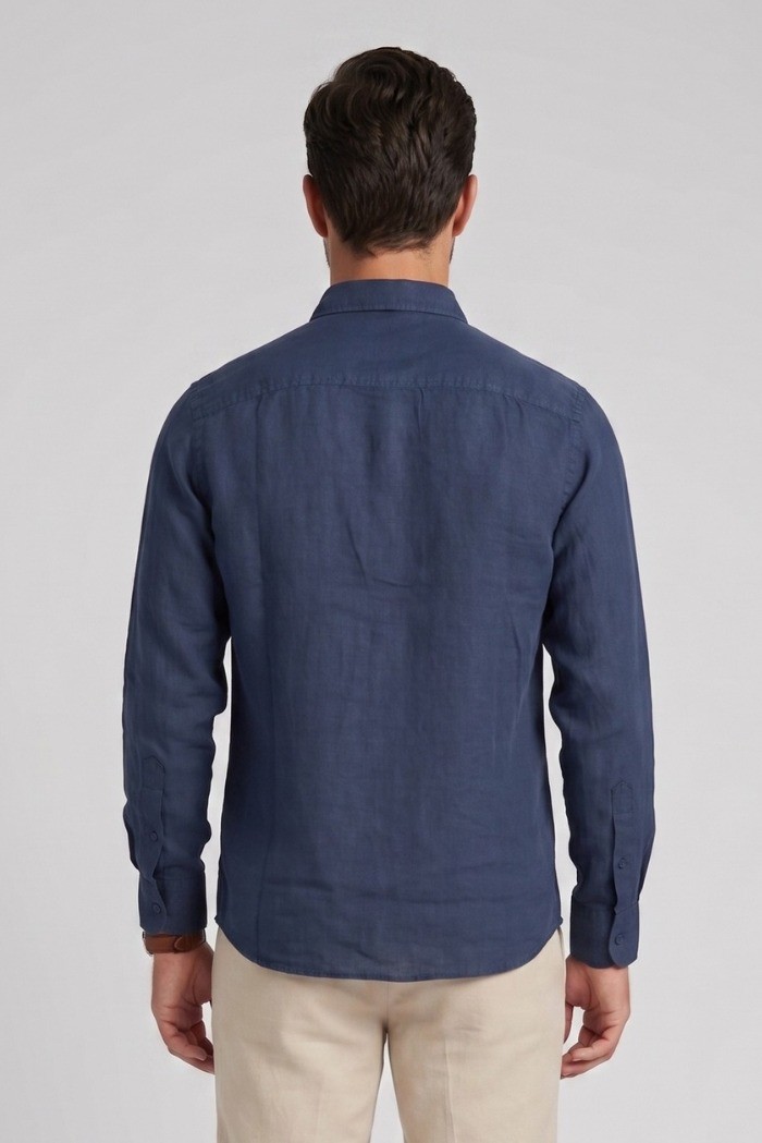North Sails camicia in lino con collo botton down 664452 [b32f0414]
