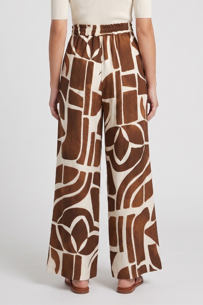 Fly Girl pantalone palazzo in viscosa a fantasia 31322/01 [1f11f97d]