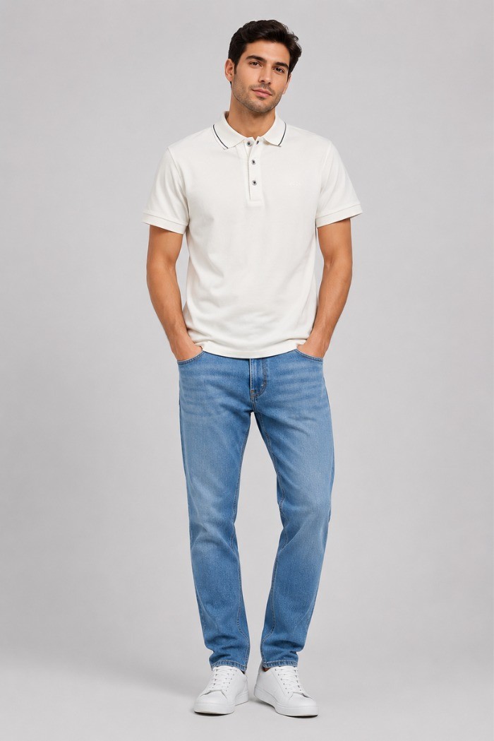 Datch polo in piquet di cotone stretch DM9890 [a3089a83]
