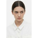Influencer giubbino in denim con orlo smerlato 05P140 [458e7294]