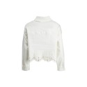 Influencer giubbino in denim con orlo smerlato 05P140 [99f87687]