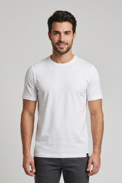 Moro t-shirt girocollo in misto cotone MEM600 — 805219040079485_1