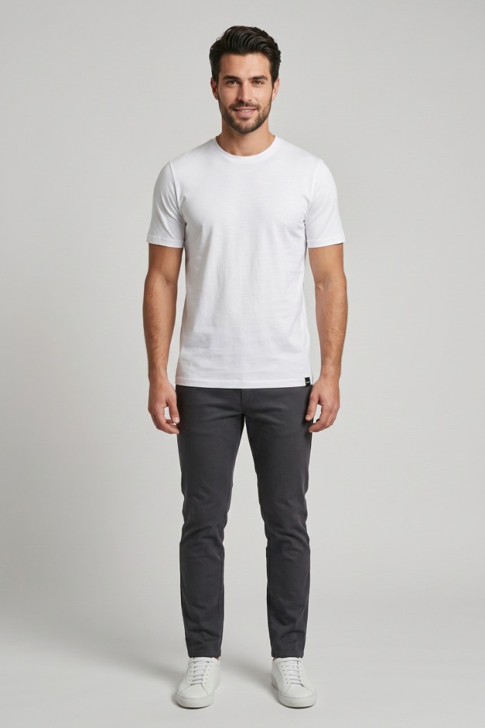 Moro t-shirt girocollo in misto cotone MEM600 [d856cec6]