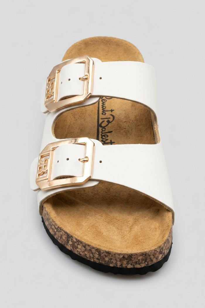 Renato Balestra ciabatta con doppia fascia e fibbie RB104 [f0010689]
