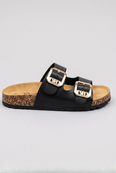 Renato Balestra ciabatta con doppia fascia e fibbie RB104 [b5383c0c]