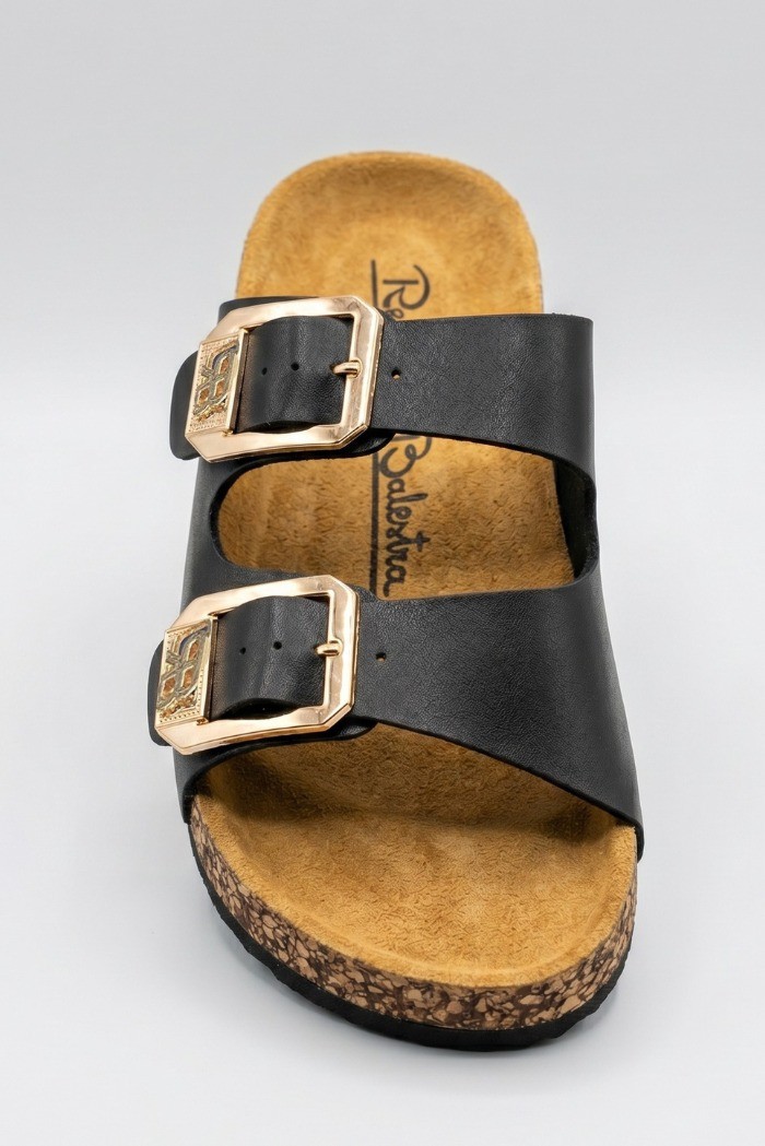 Renato Balestra ciabatta con doppia fascia e fibbie RB104 [db03be05]
