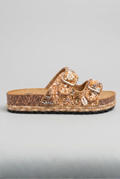 Gold & Gold ciabatta con doppia fascia decorata FY03 [27c62e89]