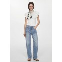 Influencer maglia manica corta con ricamo jacquard 05Q10372 [57af388d]