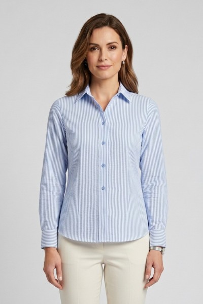Celye camicia rigata in misto viscosa SS26C0605 [57aa9aa5]