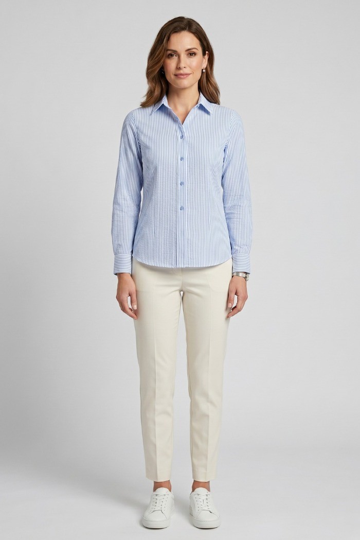 Celye camicia rigata in misto viscosa SS26C0605 [399118ac]