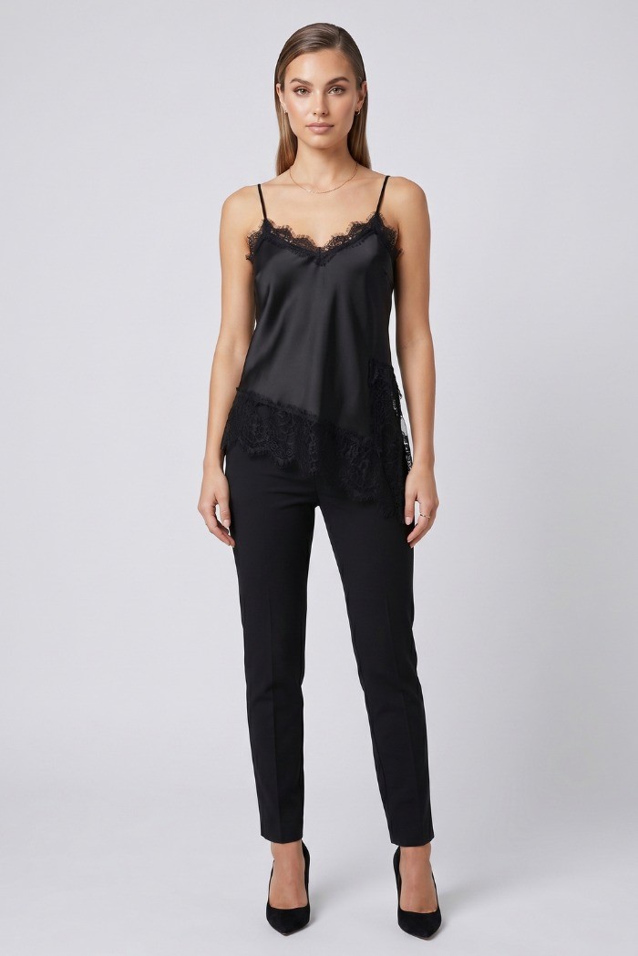GM by Gai Mattiolo top con inserti in pizzo GM3887 [ca23dd44]