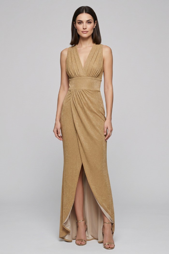 GM by Gai Mattiolo abito lungo in lurex GM3750 [7f334980]