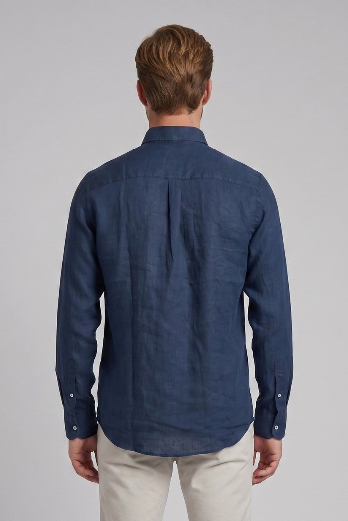 Henry Cotton's camicia botton down in lino OTIS [a07b5f6d]