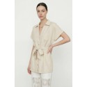 Influencer camicia safari in viscosa e lino 05T0076 [ce76563e]