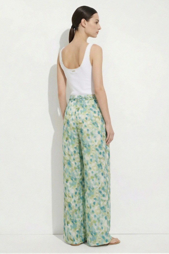 Influencer pantalone wide leg a fantasia con coulisse 05T0086 [29097ccf]