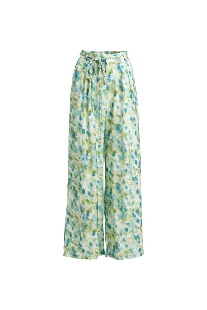 Influencer pantalone wide leg a fantasia con coulisse 05T0086 [2c593bd1]
