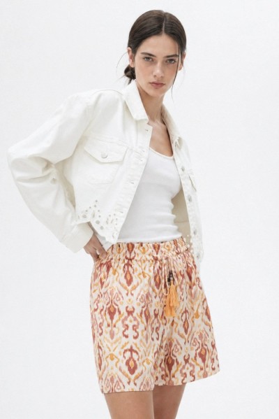 Influencer bermuda in chiffon con laccio 05T0092 [8520e09f]