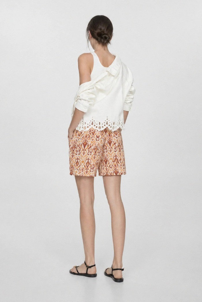 Influencer bermuda in chiffon con laccio 05T0092 [5c06a392]