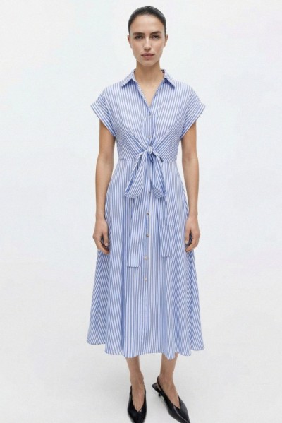 Influencer abito camicia in popeline 05X601 [e19faa83]