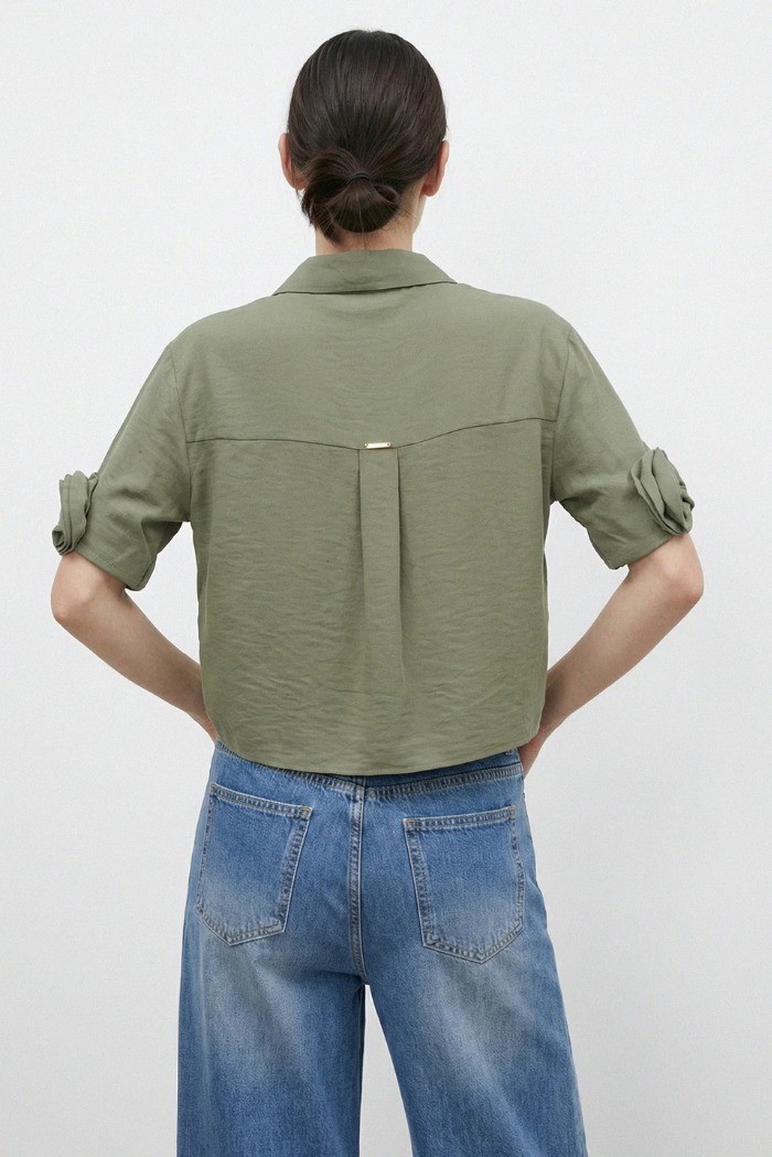 Influencer camicia con dettaglio tridimensionale 05Y161 [d85962b4]