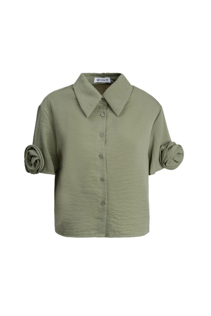 Influencer camicia con dettaglio tridimensionale 05Y161 [6a14e4ae]