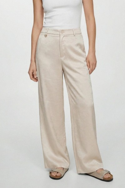 Influencer pantalone palazzo con finitura satinata 05Y167 [9adce60d]